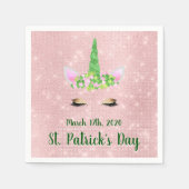 Schattige Blush Roze Eenhoorn St. Patrick's Day Pa Servetten (Voorkant)