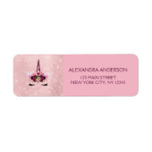 Schattige Blush Roze Eenhoorn Verjaardagsfeest Etiket (Voorkant)