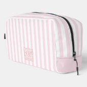 Schattige Blush Roze en witte strepen - Monogramme Toilettasje (Rechterhoek)