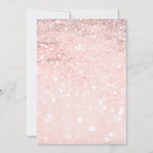 Schattige blush roze faux zilver glitter kerst kaart (Achterkant)