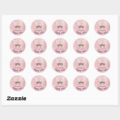Schattige Blush Roze Happy Easter Rabbit Ronde Sticker (Vel)