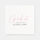 Schattige Blush Roze Lettering Afstuderen servette Servet (Voorkant)