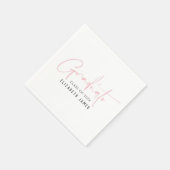 Schattige Blush Roze Lettering Afstuderen servette Servet (Hoek)