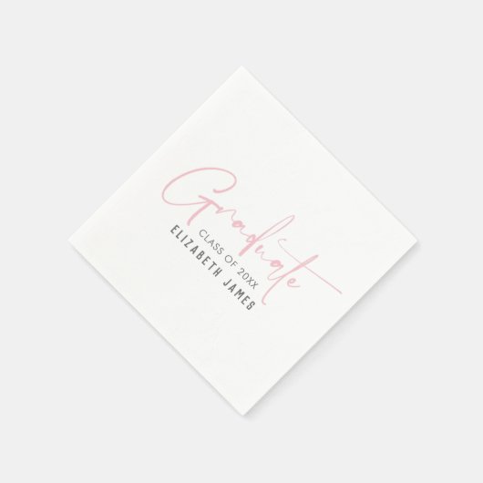 Schattige Blush Roze Lettering Afstuderen servette Servet (Hoek)