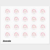 Schattige Blush Roze Regenboog Baby shower Ronde Sticker (Vel)