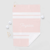 Schattige Blush Roze Strepen Patroon Gepersonalise Golfhanddoek (Insitu)