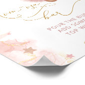 Schattige Blush Roze Teddy Bear Balloons Mom-osa B Poster (Hoek)