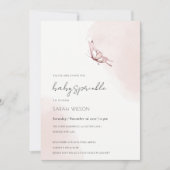 Schattige Blush Waterverf Vlinder Baby shower Invi Kaart (Voorkant)