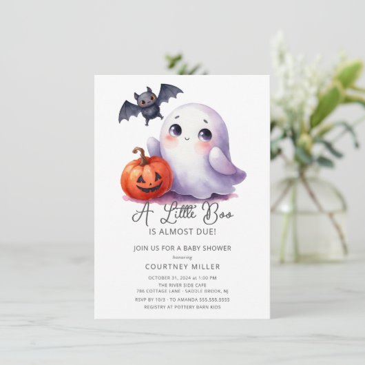 Schattige boe is bijna het gevolg van Baby shower Kaart (Staand voorkant)