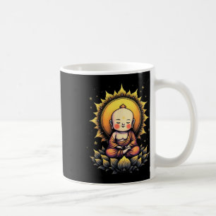 Schattige Boeddha door vredige yogadesign te medit Koffiemok
