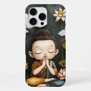 Schattige Boeddha Kunst Vredige Zen Meditatie Ontw iPhone 16 Pro Max Hoesje