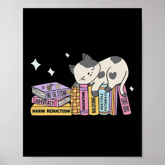 Schattige boek Cat Harm Reduction redt levens bij Poster (Voorkant)