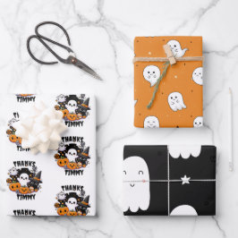 Schattige boek in Halloween verjaardagsfeestje Inpakpapier Vel