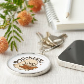 Schattige boek lezen Ghost Funny Bookworm Hallowee Sleutelhanger (Zijkant)