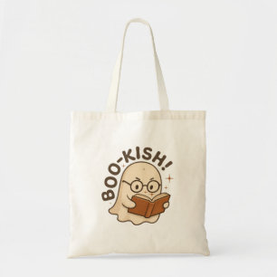 Schattige boek lezen Ghost Funny Bookworm Hallowee Tote Bag