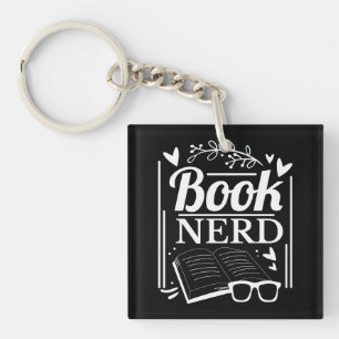 Schattige Boek Nerd Bookaholic Monogram Sleutelhanger
