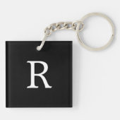 Schattige Boek Nerd Bookaholic Monogram Sleutelhanger (Achterkant)