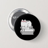 Schattige Boek Nerd Cat - Grappig Nerdy Kitten Shi Ronde Button 5,7 Cm (Voorkant /achterkant)