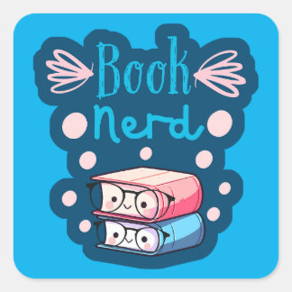 Schattige boek Stack Kawaii stijl Vierkante Sticker