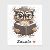 Schattige boek Uil waterdicht Sticker (Vel)