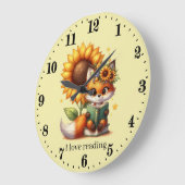 Schattige boek vos tekst lezen toevoegen Klok (Hoek)