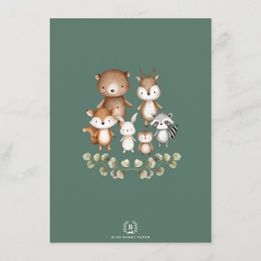 Schattige boeken over bosdieren voor baby's met ee informatiekaartje (Achterkant)