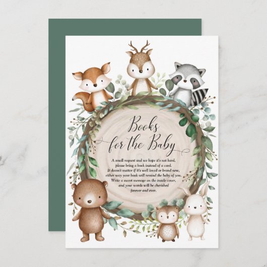 Schattige boeken over bosdieren voor baby's met ee informatiekaartje (Voorkant / Achterkant)