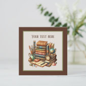 Schattige boekenclubfeest kaart (Staand voorkant)