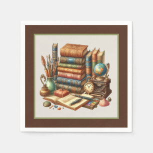 Schattige boekenclubfeest servet