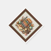 Schattige boekenclubfeest servet (Hoek)