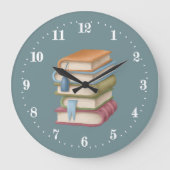 schattige boekenknok decor Grote klok (Voorkant)