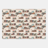 Schattige boekenplankpatroon inpakpapier vel (Voorkant)