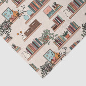 Schattige boekenplankpatroon tissuepapier (Detail)