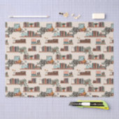Schattige boekenplankpatroon tissuepapier (Craft)