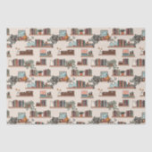 Schattige boekenplankpatroon tissuepapier (Voorkant)