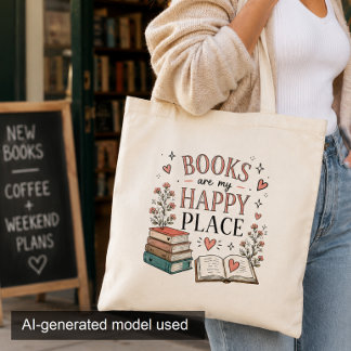 Schattige Boekliefhebber Gelukkige Plaats Lezer Bo Tote Bag