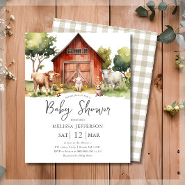 Schattige Boerderij Animal Baby shower Budget Invi