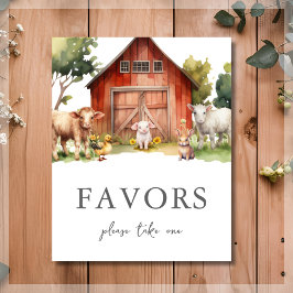 Schattige Boerderij Animal Barn Favors Sign Poster