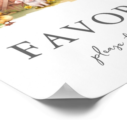 Schattige Boerderij Animal Barn Favors Sign Poster