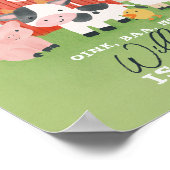 Schattige Boerderij Animal Barnyard 2e Verjaardag Poster (Hoek)