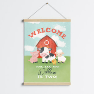 Schattige Boerderij Animal Barnyard 2e Verjaardag  Poster