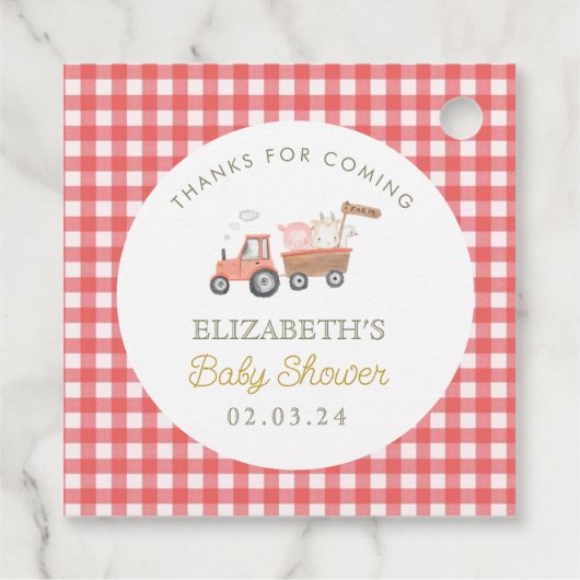 Schattige Boerderij Animal Barnyard Baby shower Bedankjes Labels (Achterkant)
