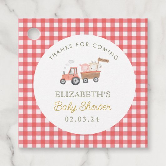Schattige Boerderij Animal Barnyard Baby shower Bedankjes Labels (Voorkant)