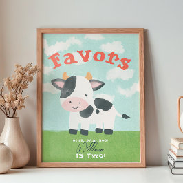 Schattige Boerderij Animal Barnyard Waterverf Favo Poster