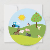 Schattige Boerderij Animal Birthday Party Invitati Kaart (Achterkant)