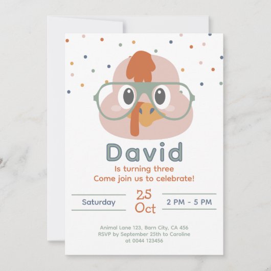 Schattige Boerderij Animal Invitation | Boerderij  Kaart (Voorkant)