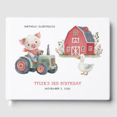 Schattige Boerderij Animal Pig Tractor Verjaardags Gastenboek (Voorkant)