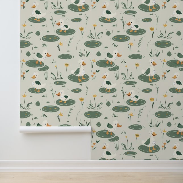 Schattige Boerderij Baby Dieren met Boho Florals # Behang (Applicatie)