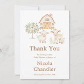 Schattige Boerderij Barn Baby shower Bedankkaart (Voorkant)