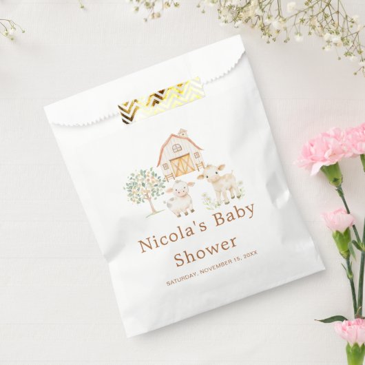 Schattige Boerderij Barn Baby shower Bedankzakje (Gezegeld)